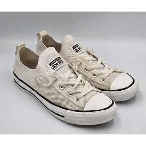 Converse Womens 8 Chuck Taylor All Star Shoreline Knit Slip White Sneaker Shoes